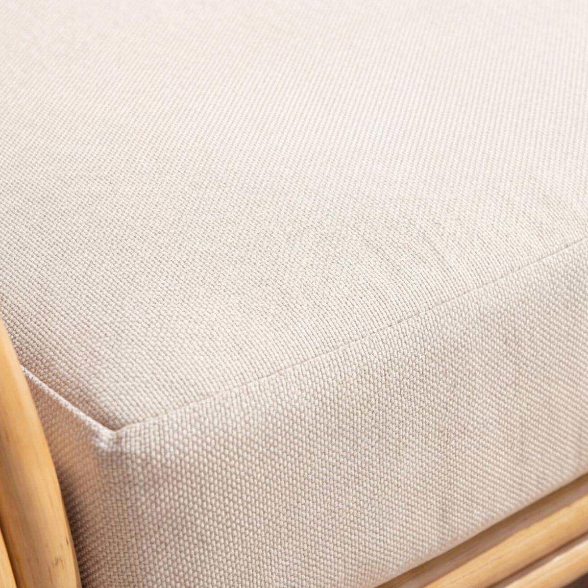 Salon de jardin en rotin et tissu blanc Rattan