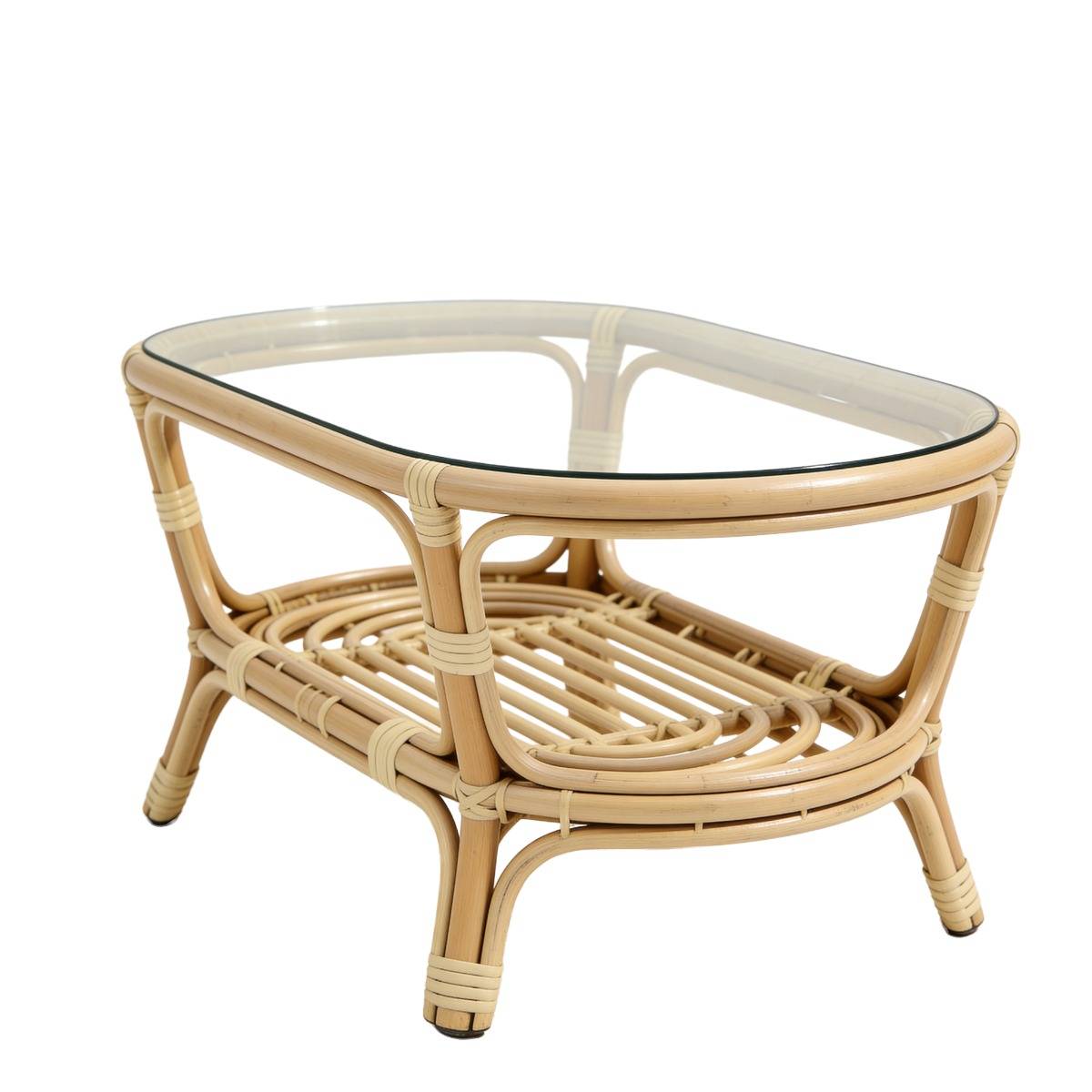 Salon de jardin en rotin et tissu blanc Rattan