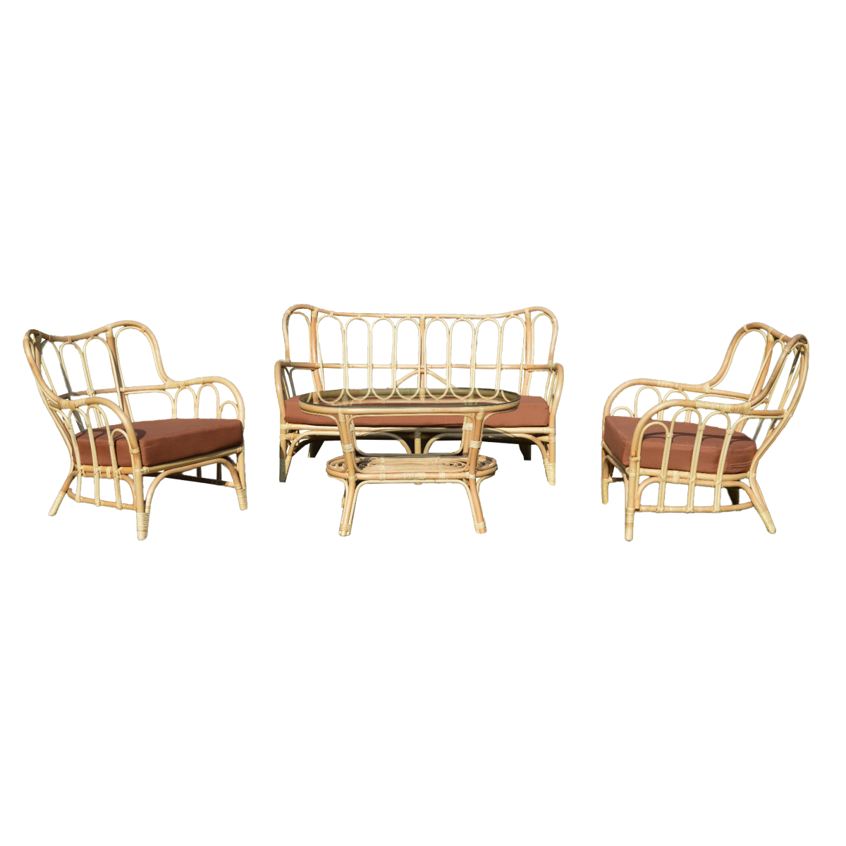 Salon de jardin en rotin terracotta Rattan