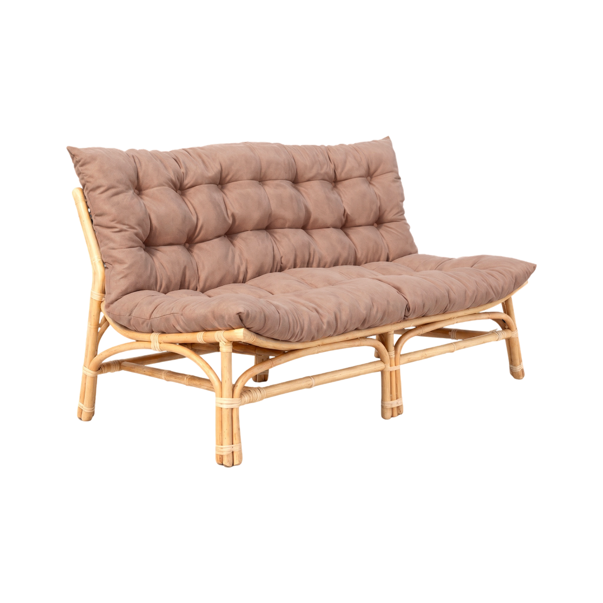 Salon de jardin en rotin avec coussins taupe Rattan