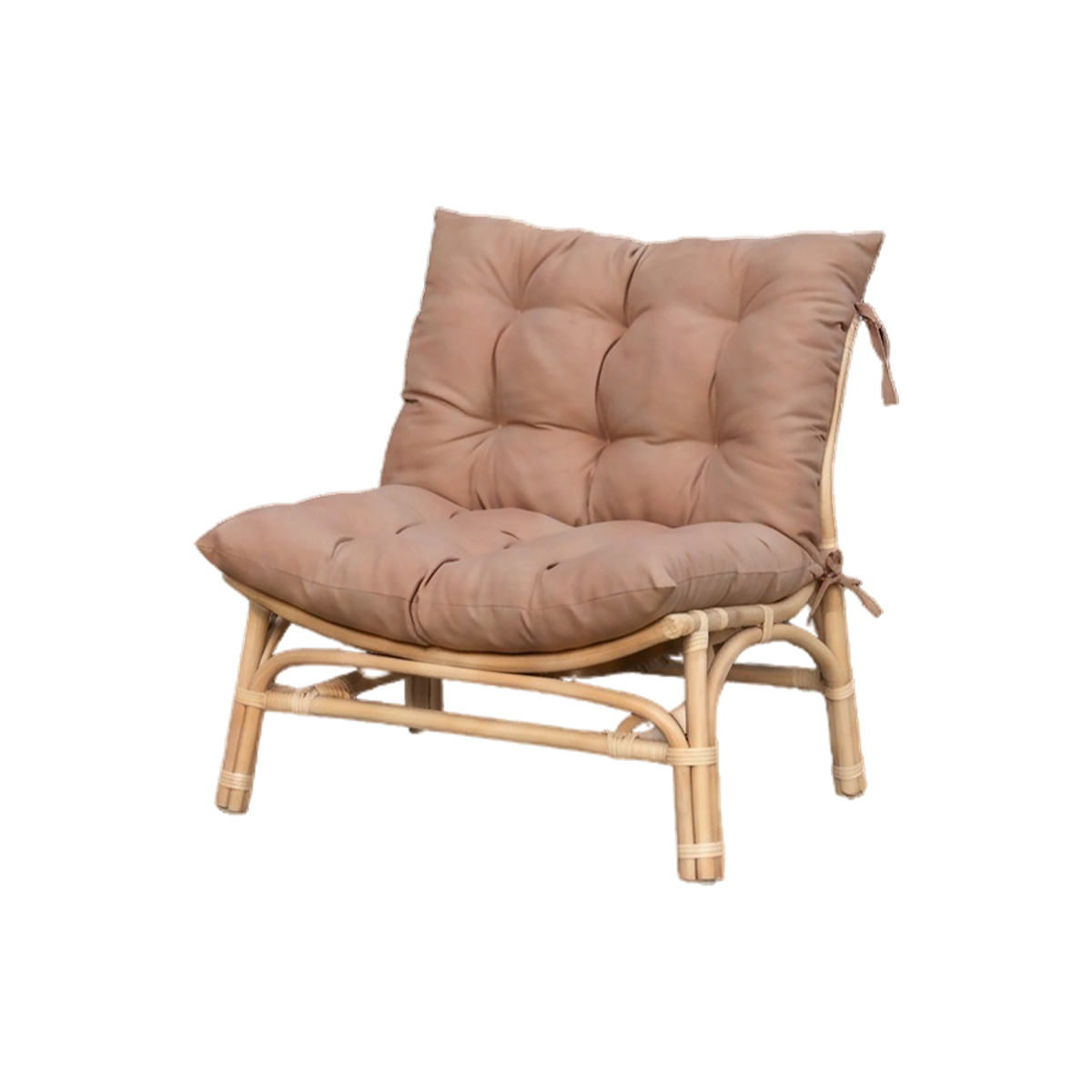 Salon de jardin en rotin avec coussins taupe Rattan