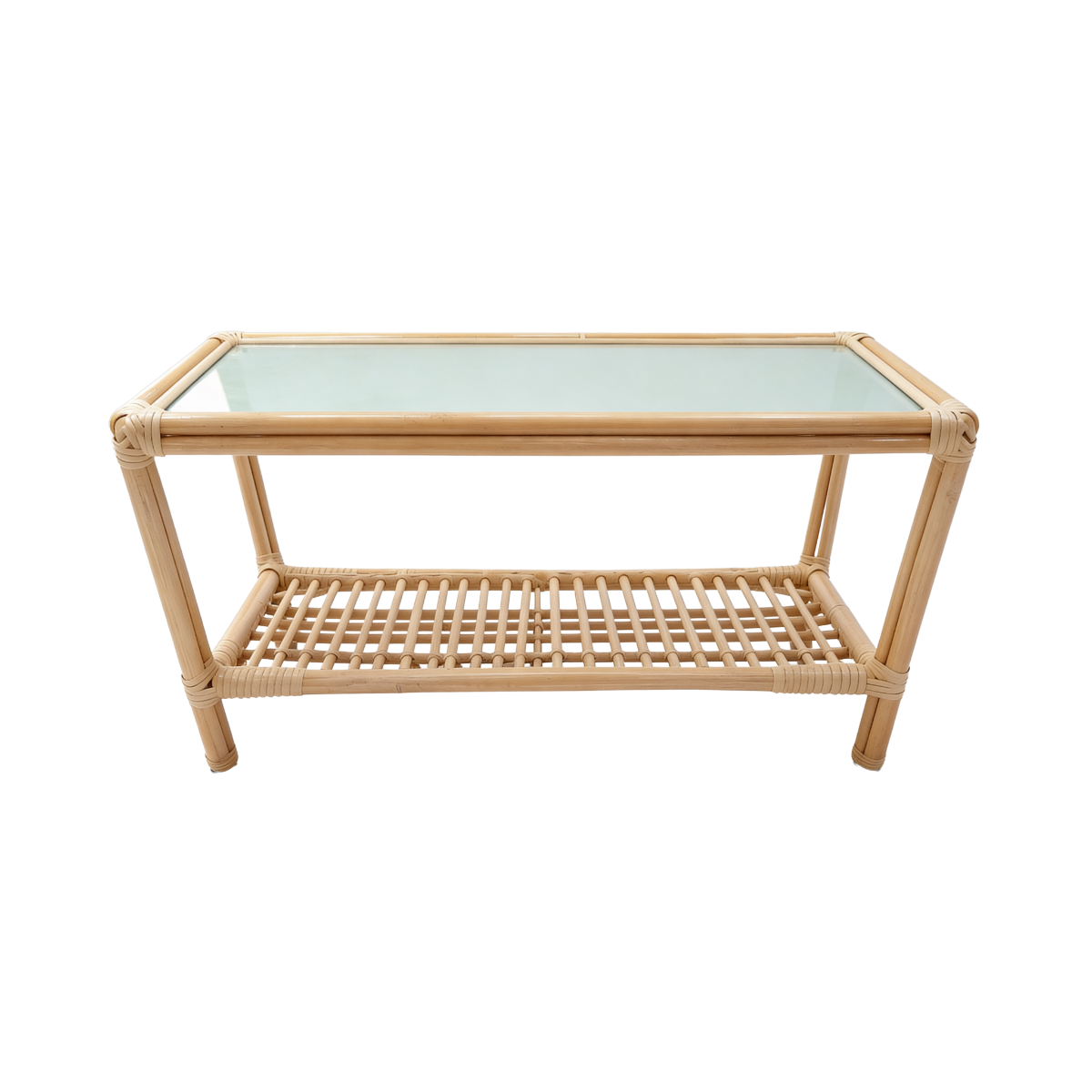 Salon de jardin en rotin avec coussins blancs Rattan