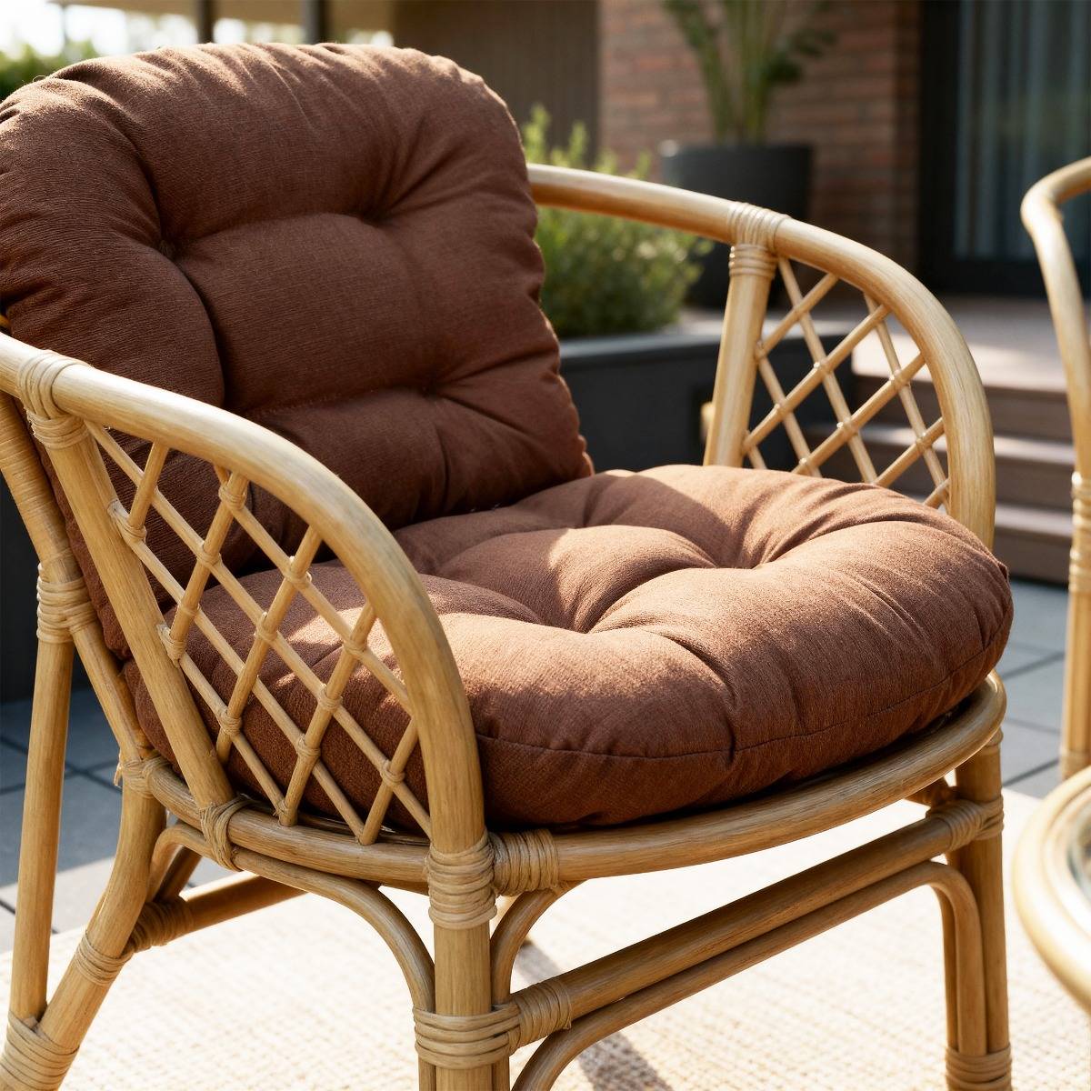 Salon de jardin en rotin terracotta 4 places Rattan