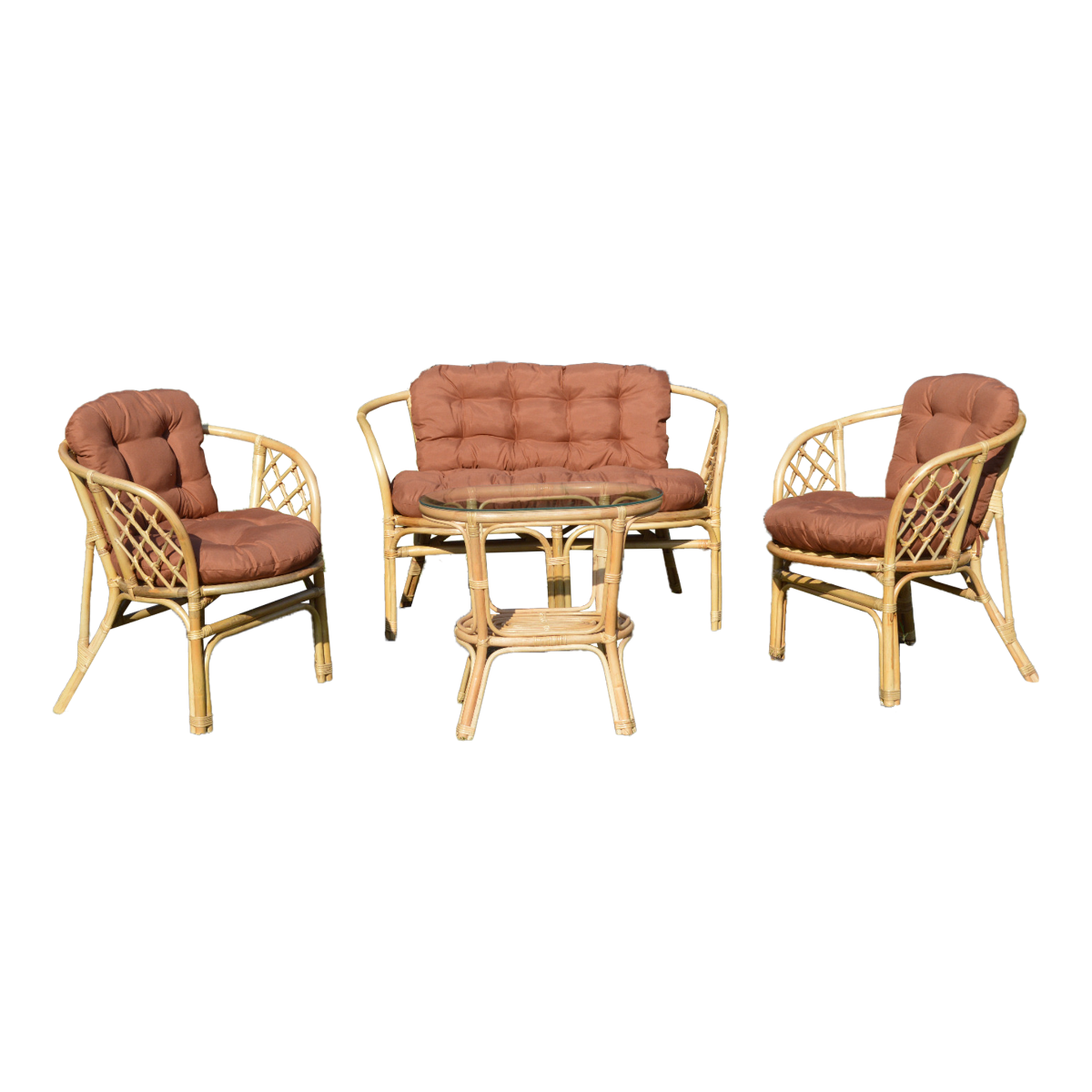 Salon de jardin en rotin terracotta 4 places Rattan