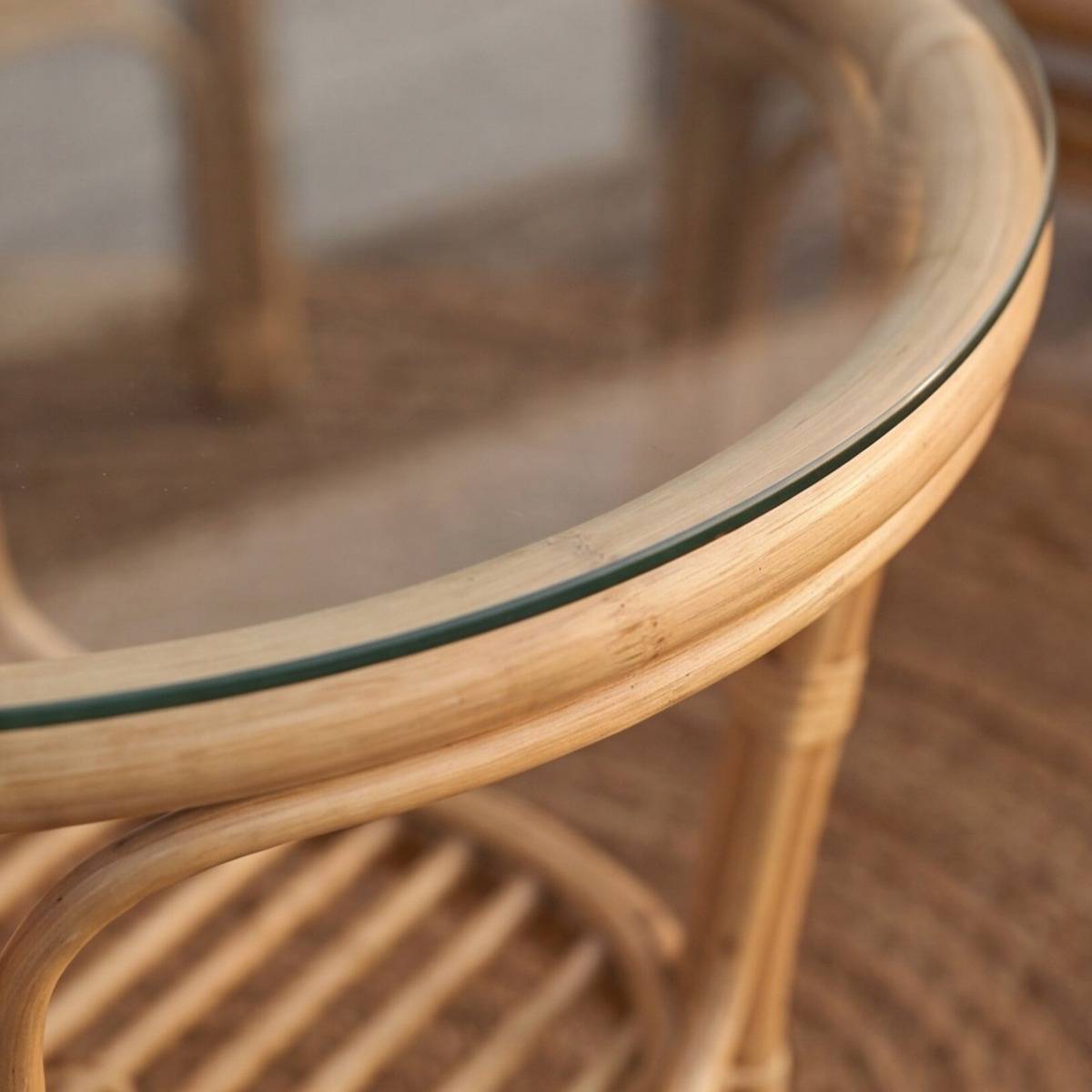 Salon de jardin en rotin et tissu blanc 4 places Rattan