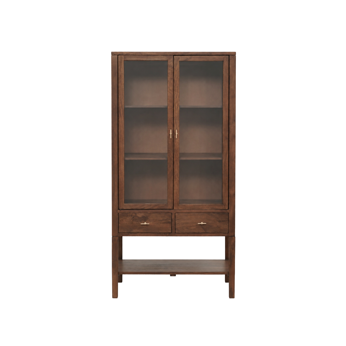 Vitrine 2 portes en bois de manguier Gustave