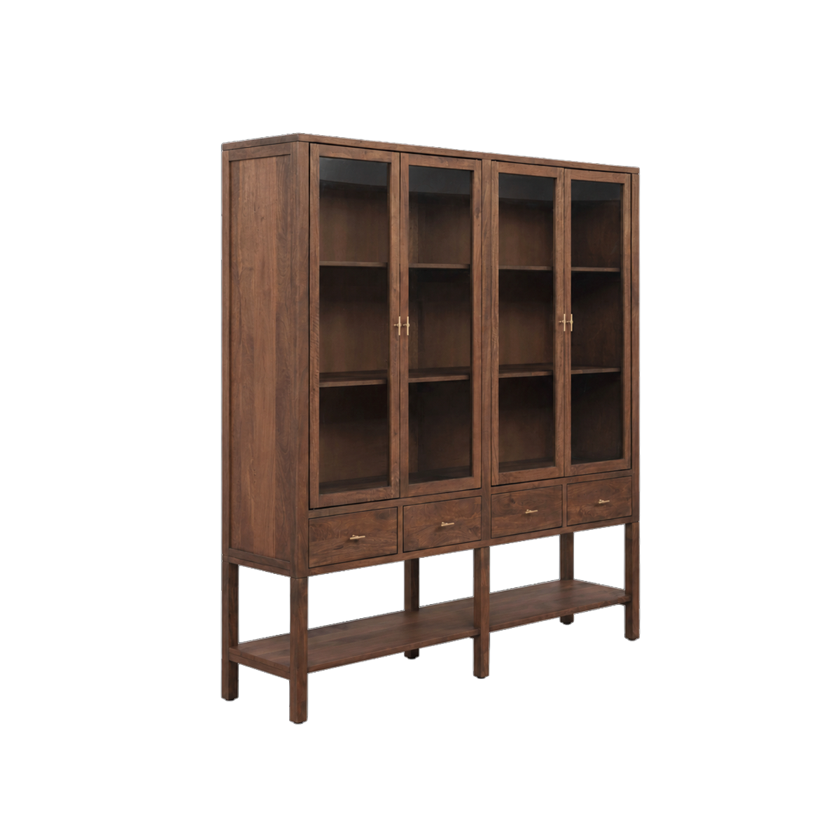 Vitrine 4 portes en bois de manguier Gustave