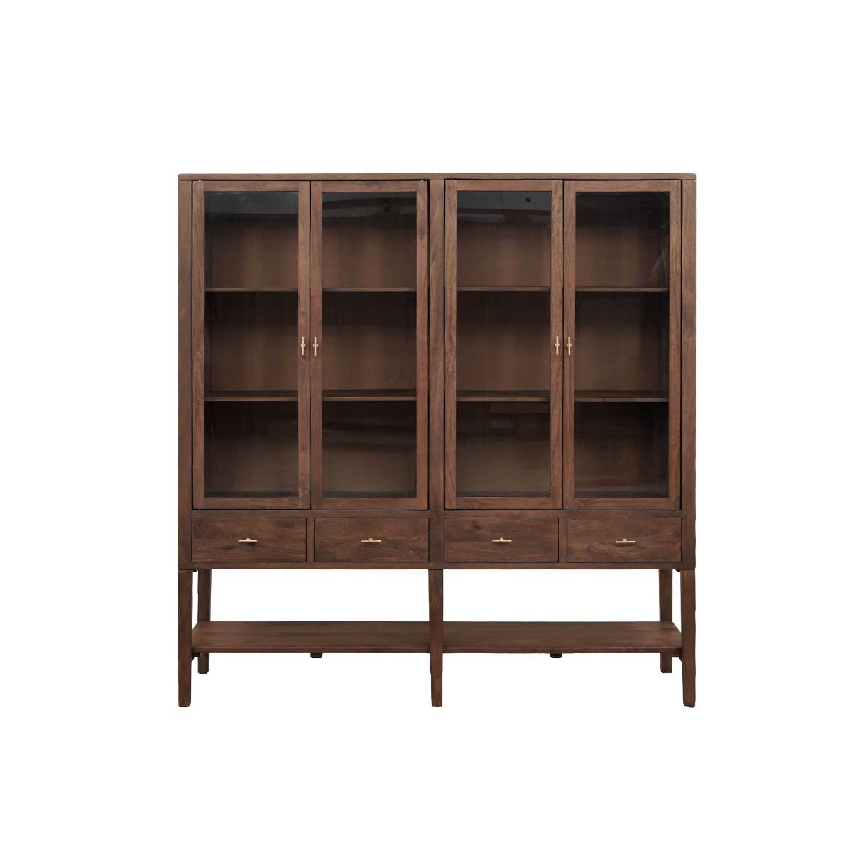 Vitrine 4 portes en bois de manguier Gustave
