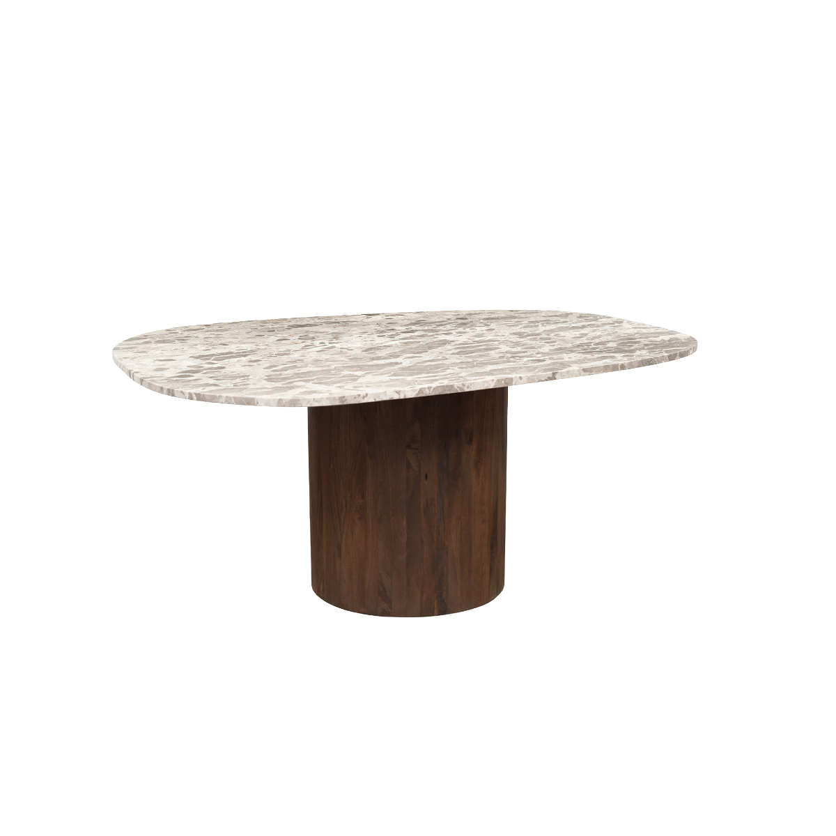 Table à manger en bois de manguier et en marbre Agnès