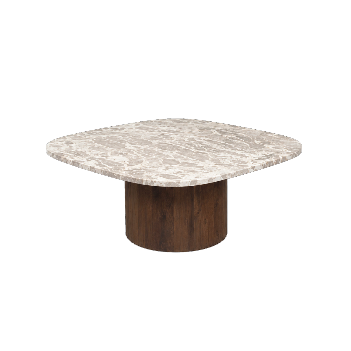 Table basse en bois de manguier et en marbre Agnès