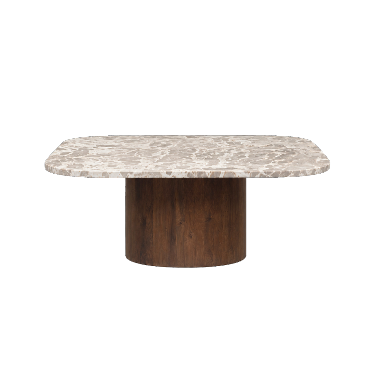 Table basse en bois de manguier et en marbre Agnès
