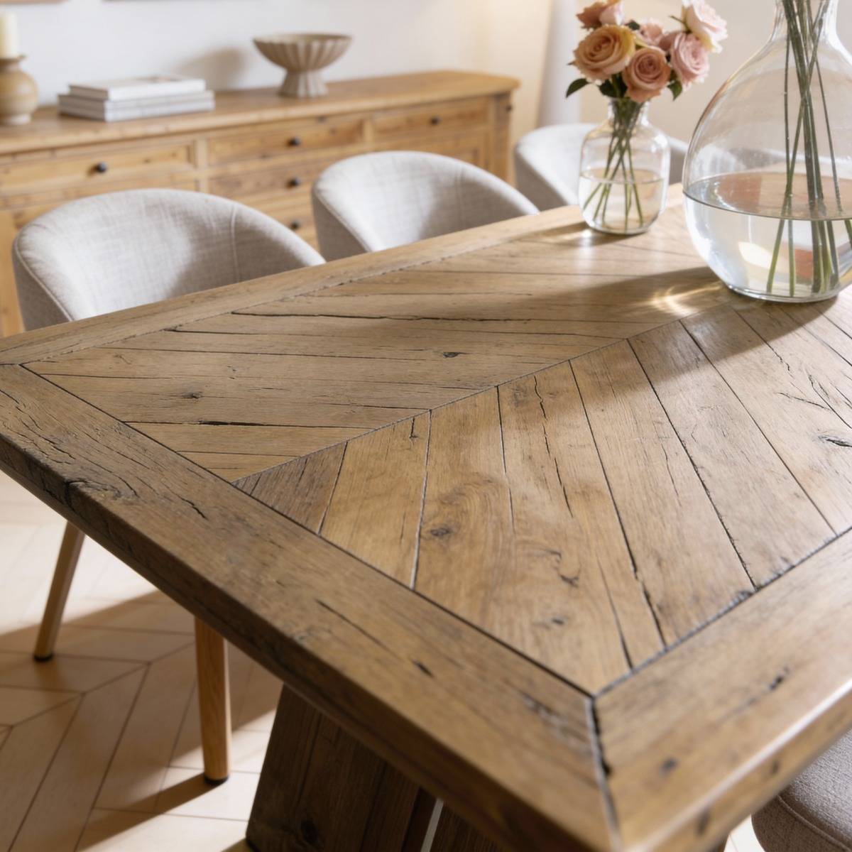 Table à manger en bois recyclé Blaise