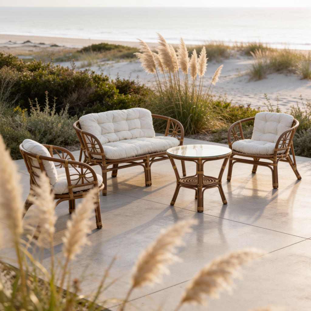 Salon de jardin en rotin 4 places Rattan