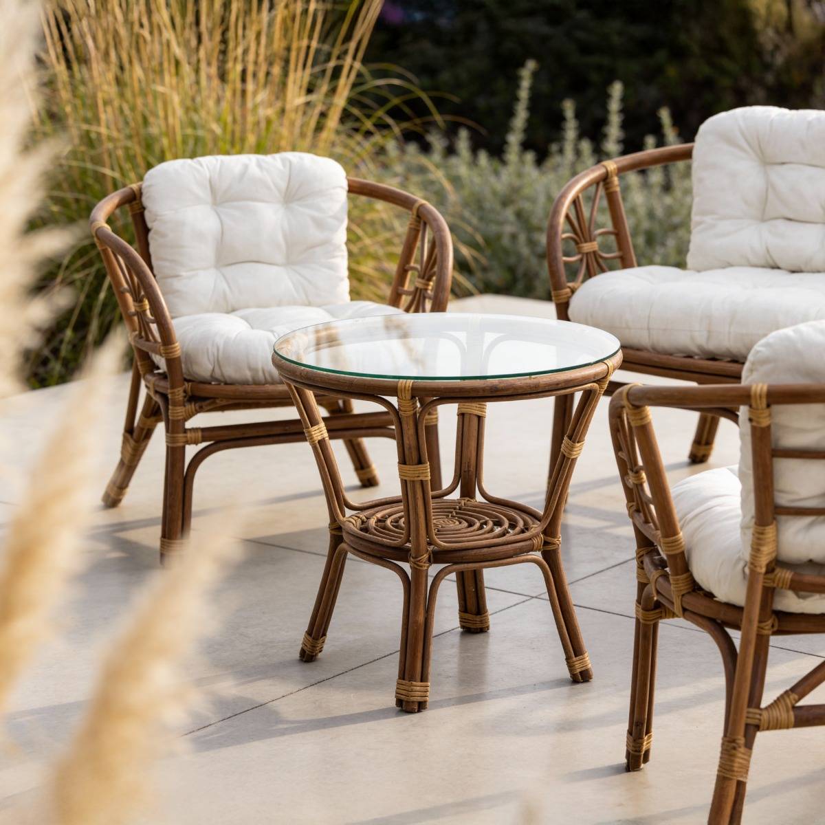 Salon de jardin en rotin 4 places Rattan