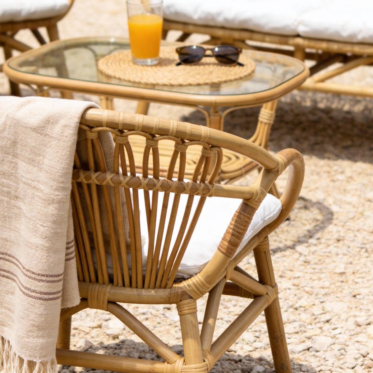 Salon de jardin arrondi en rotin Rattan