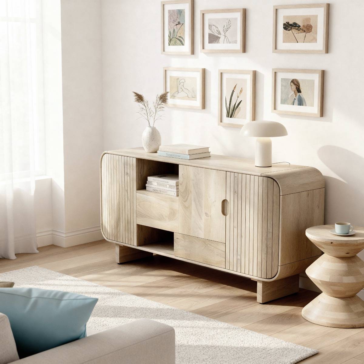 Buffet en bois de manguier clair Yoni