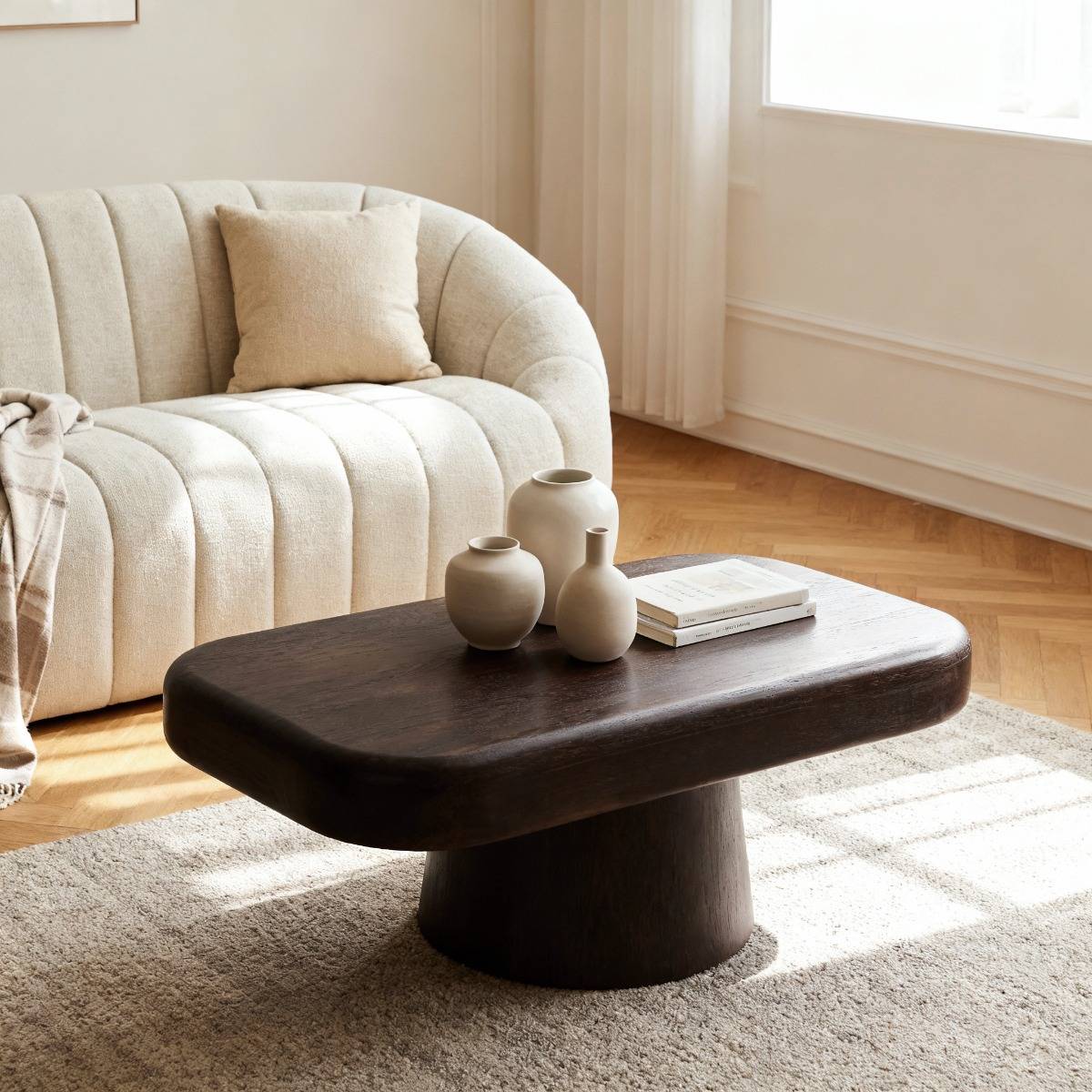 Table basse en bois de manguier foncé Liriel