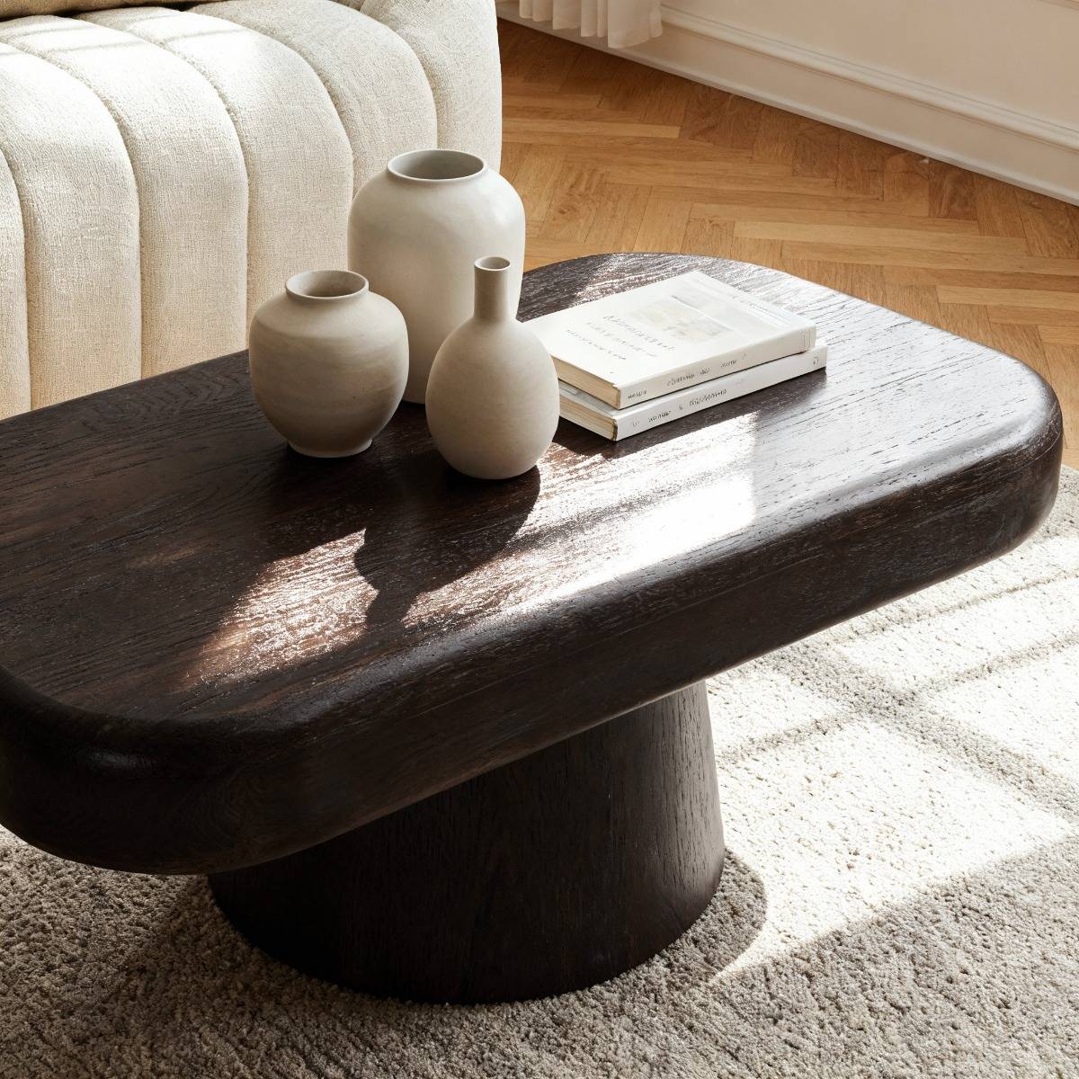 Table basse en bois de manguier foncé Liriel