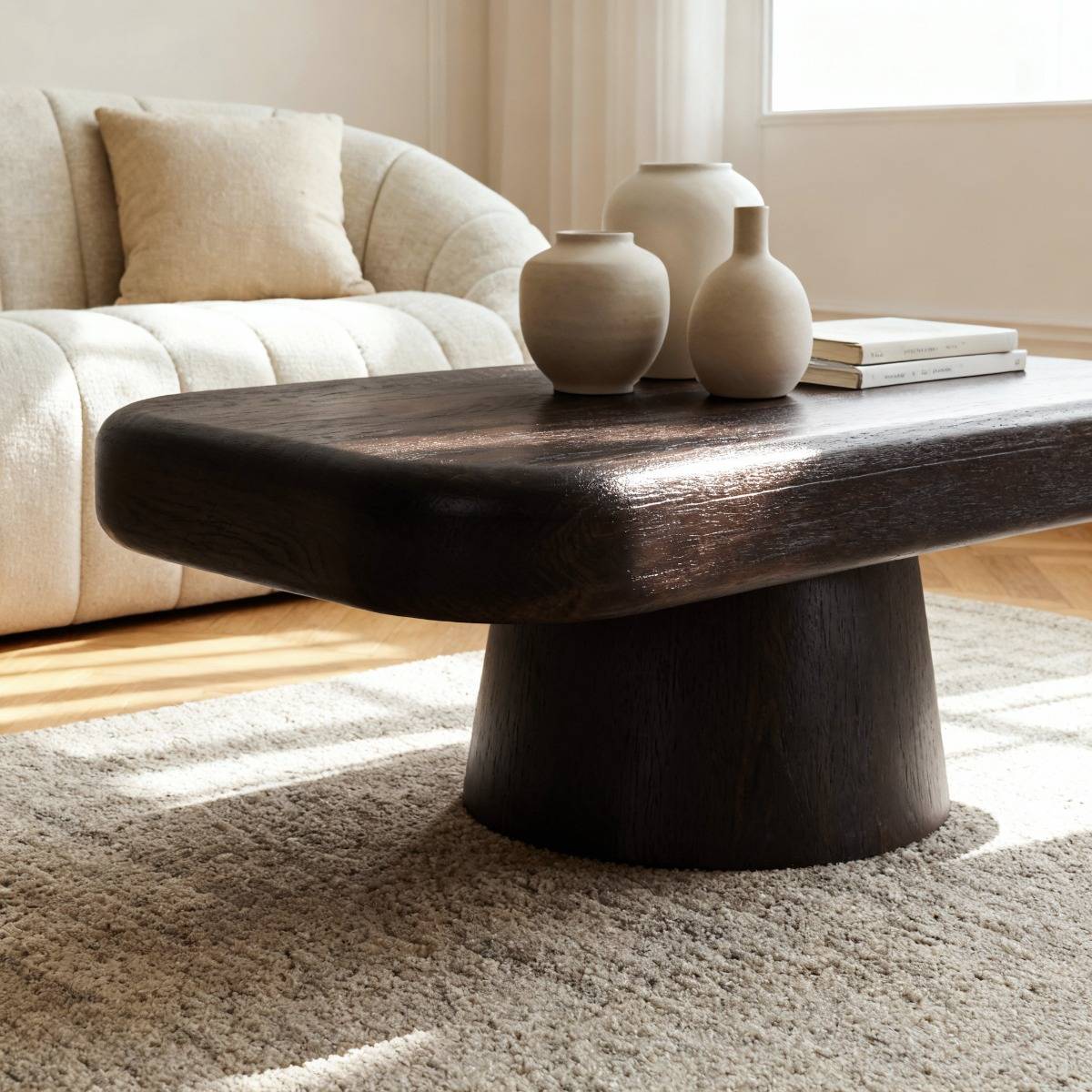 Table basse en bois de manguier foncé Liriel