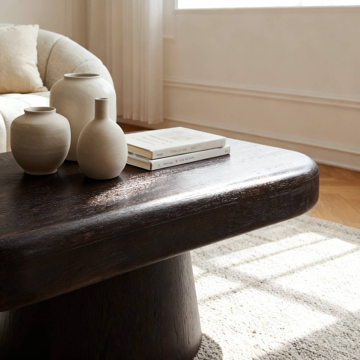 Table basse en bois de manguier foncé Liriel