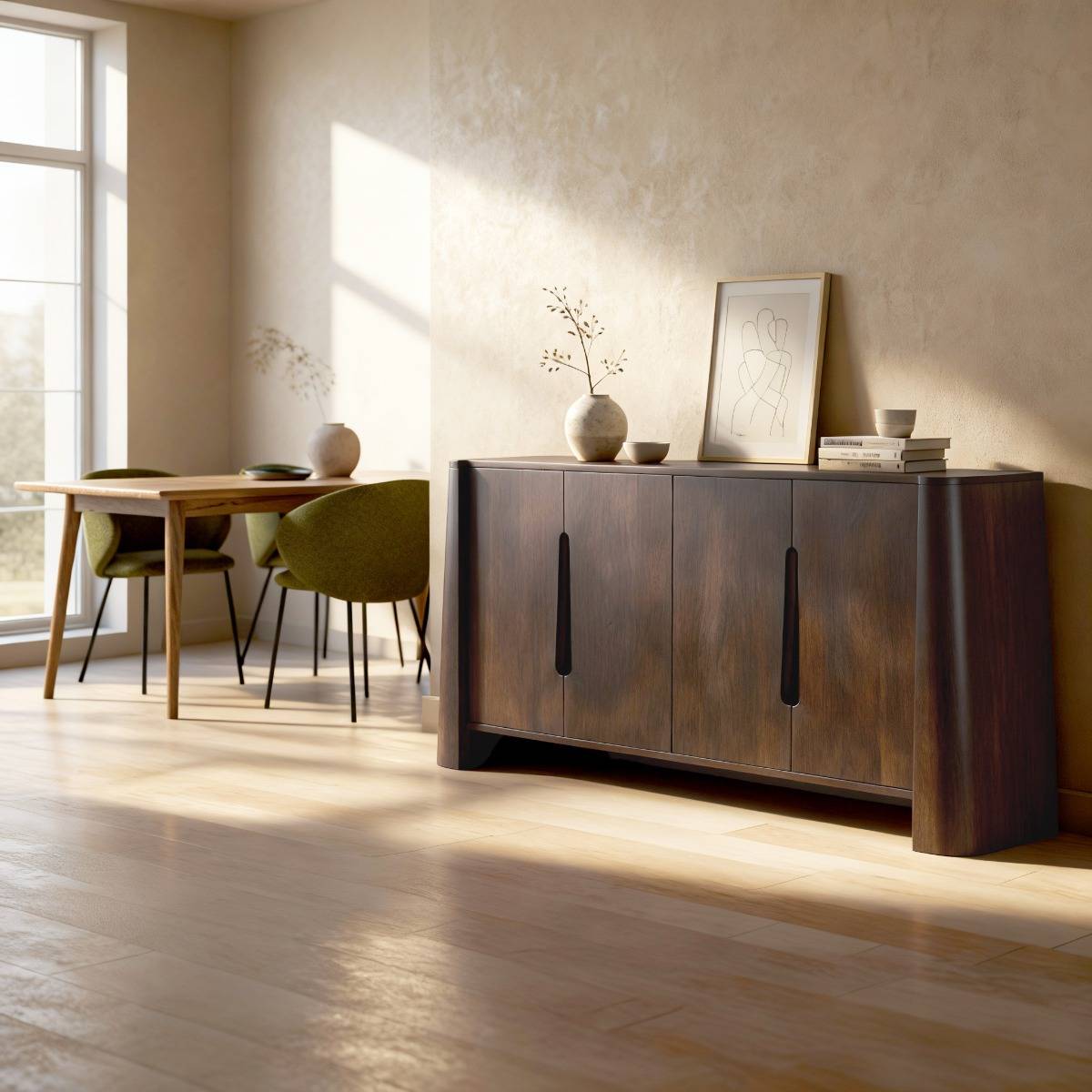 Buffet en bois de manguier foncé Liriel