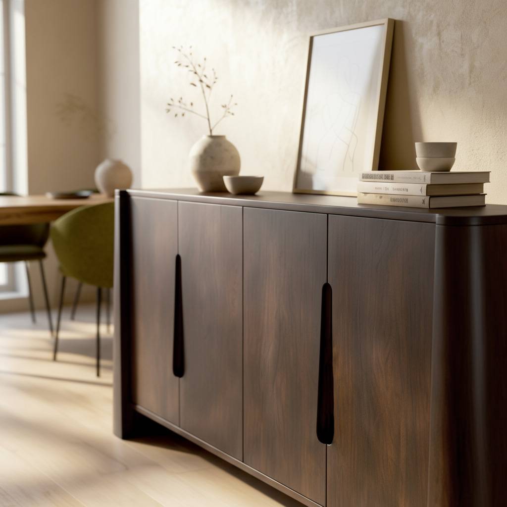 Buffet en bois de manguier foncé Liriel