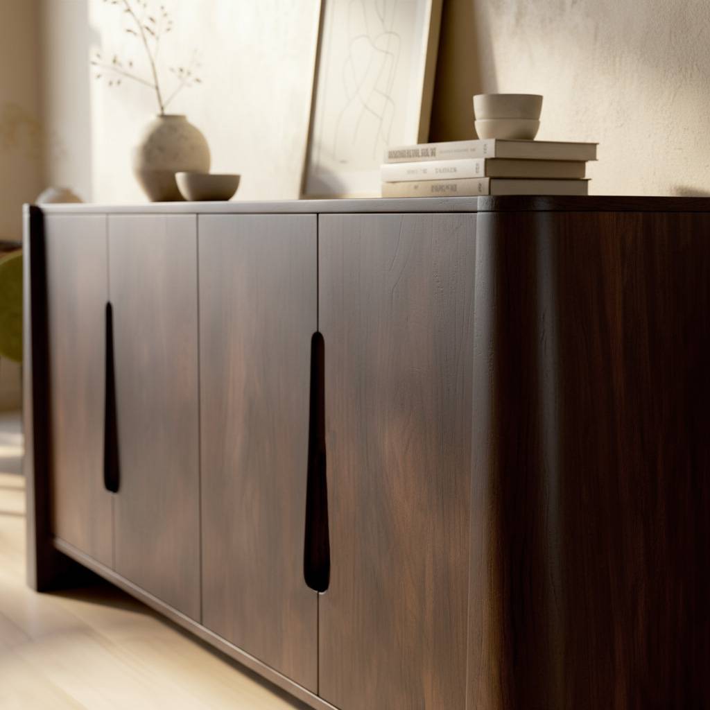 Buffet en bois de manguier foncé Liriel