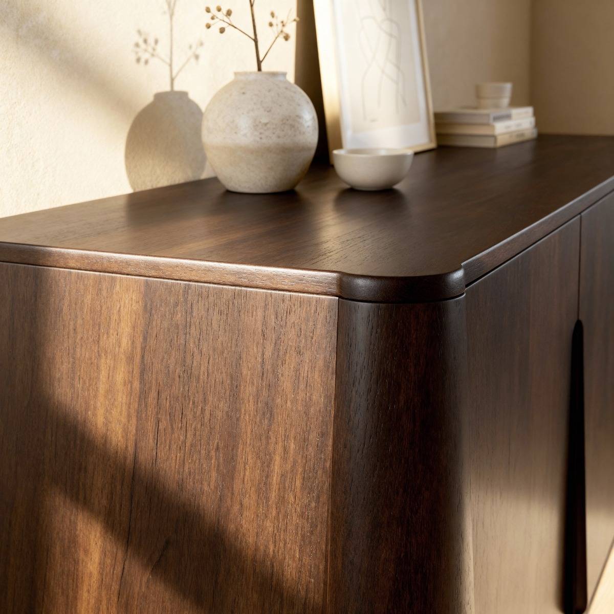 Buffet en bois de manguier foncé Liriel