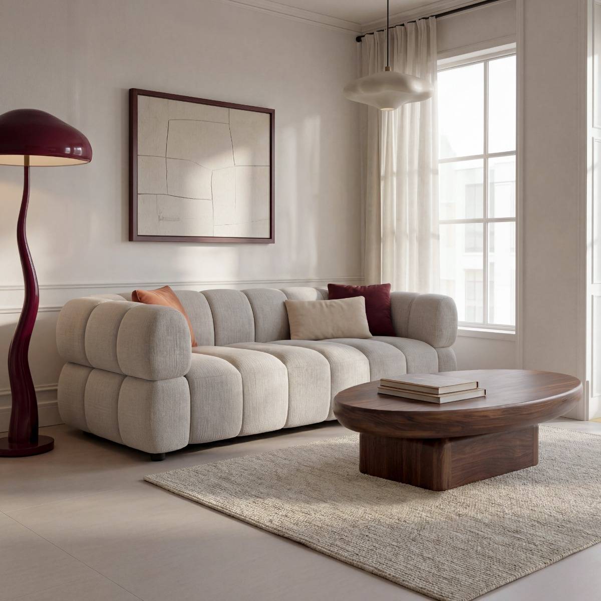 Canapé en tissu écru Syrel