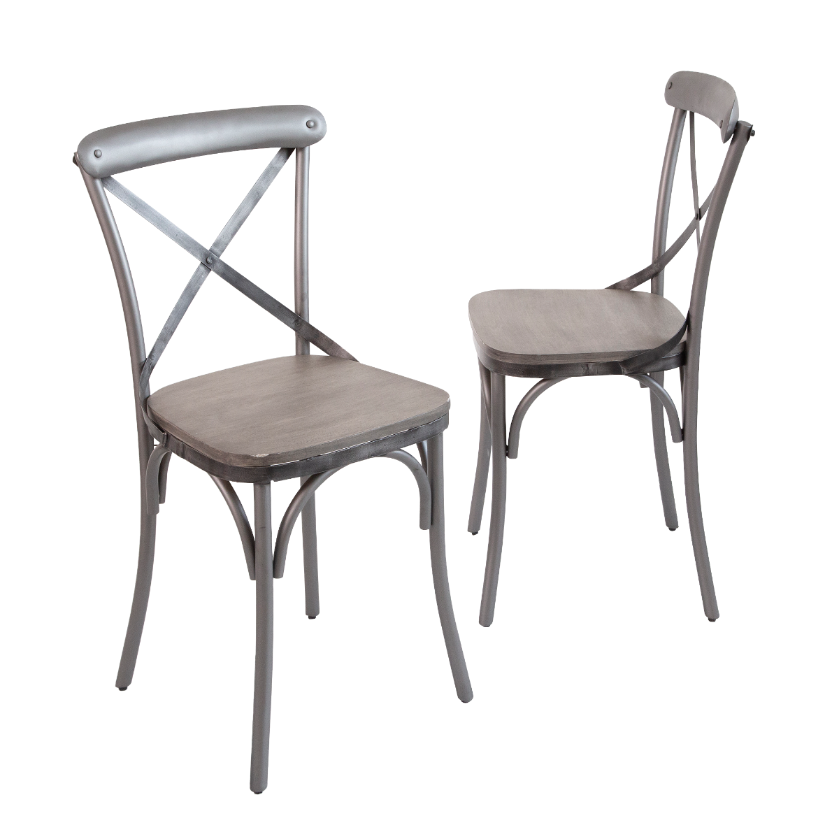 Chaise en bois de manguier grise Wood   (lot de 2)