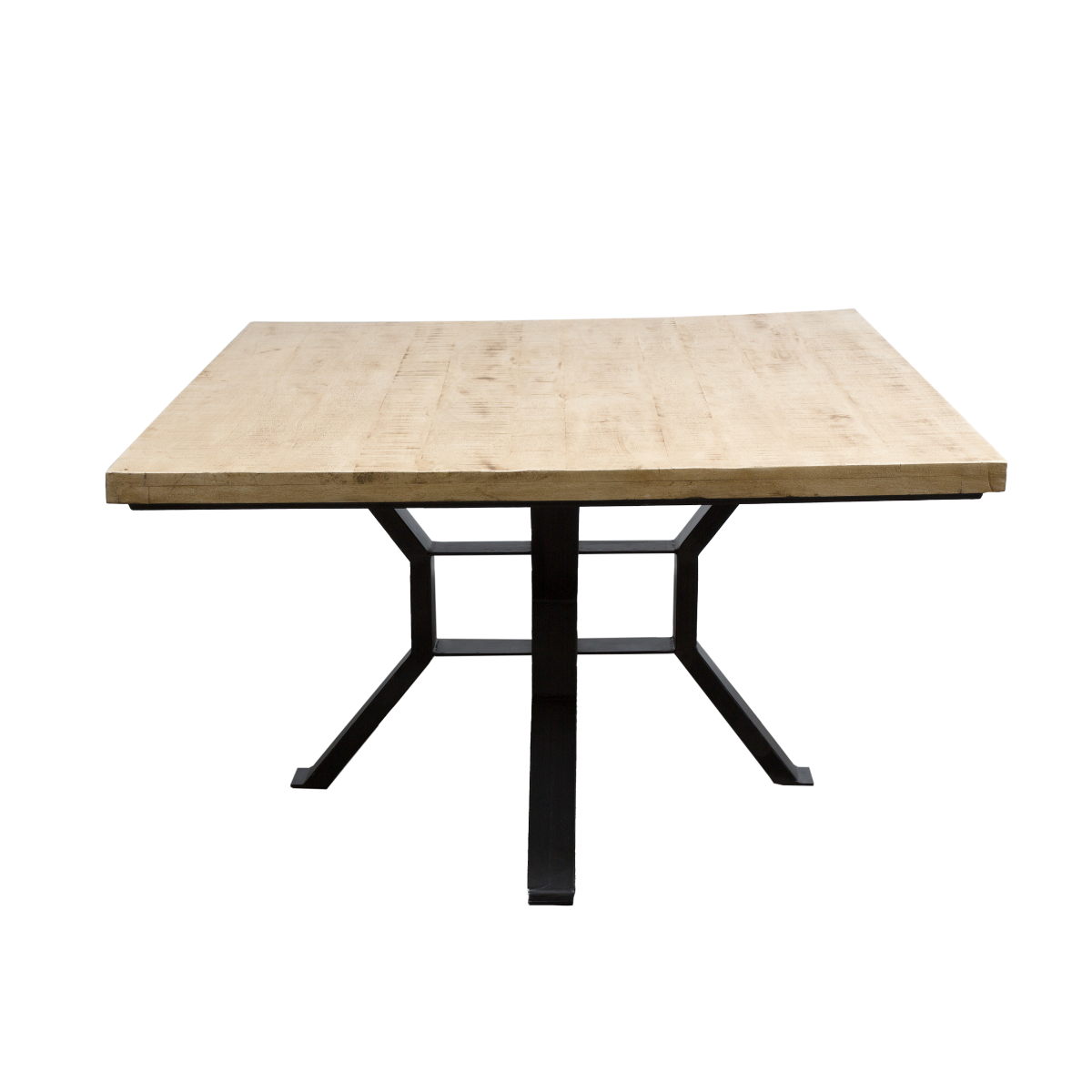 Table à manger carrée en bois de manguier et métal Opposite