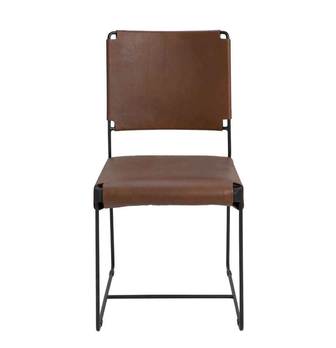 Chaise en cuir marron Valéria (lot de 2)
