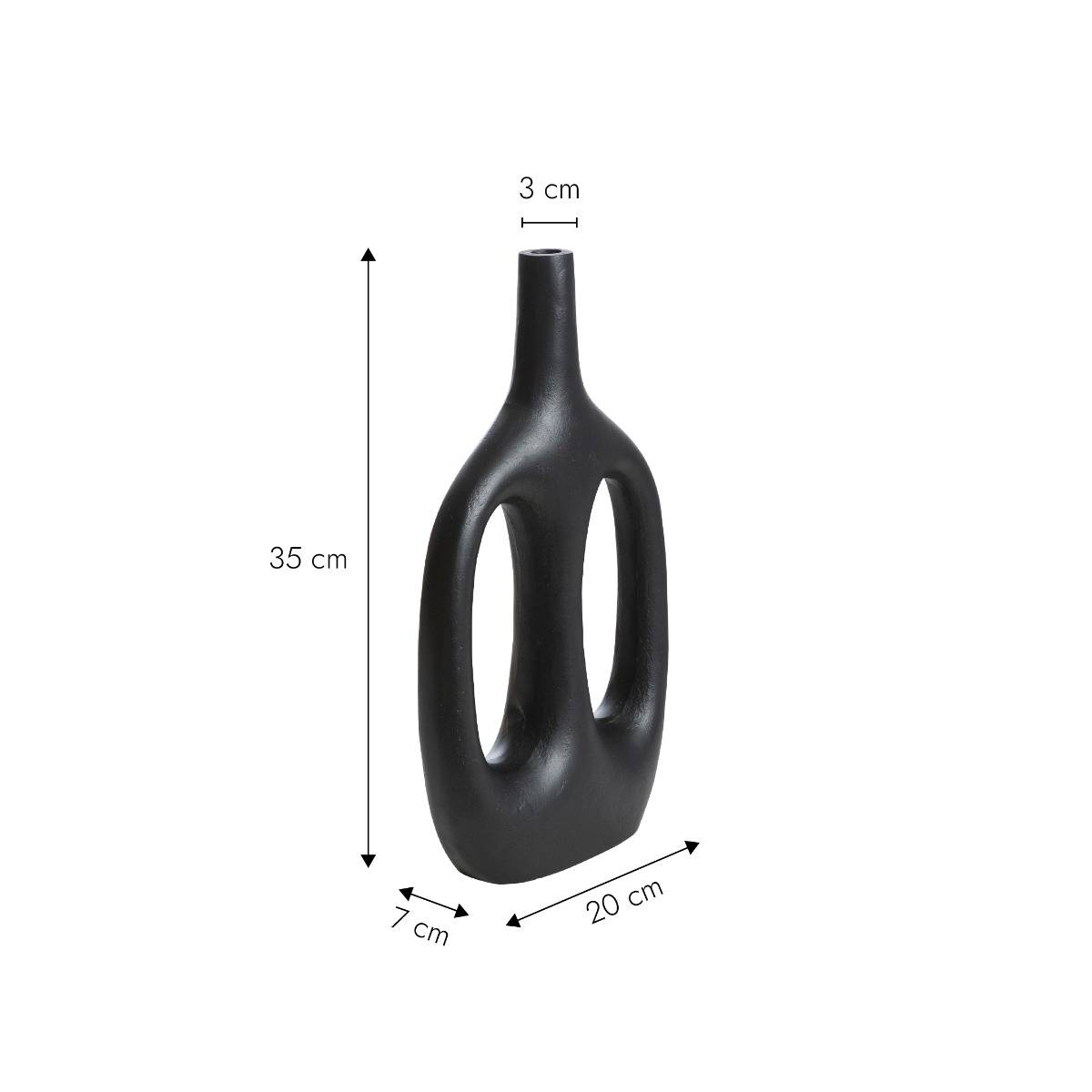 Vase soliflore noir en aluminium Pivoine