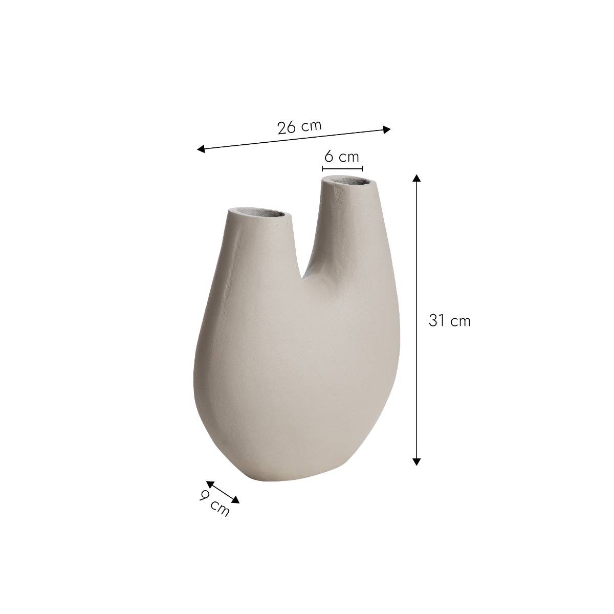 Vase beige 2 tiges en aluminium Tulipa