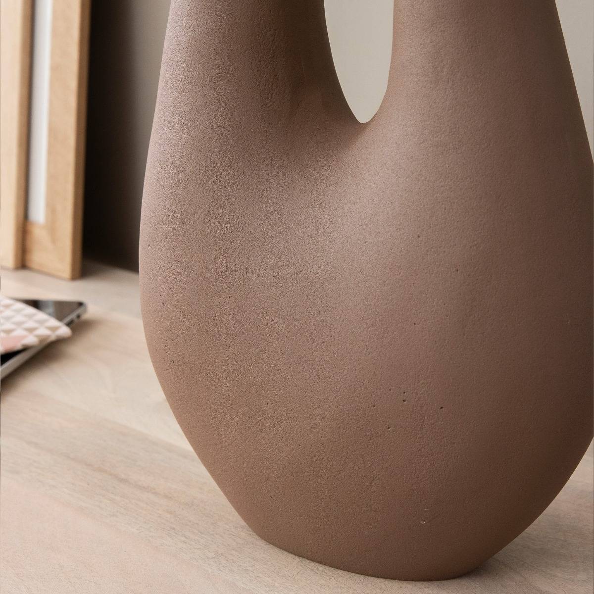 Vase marron 2 tiges en aluminium Tulipa
