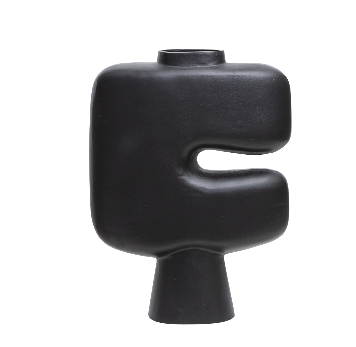 Grand vase noir en aluminium Cosmo