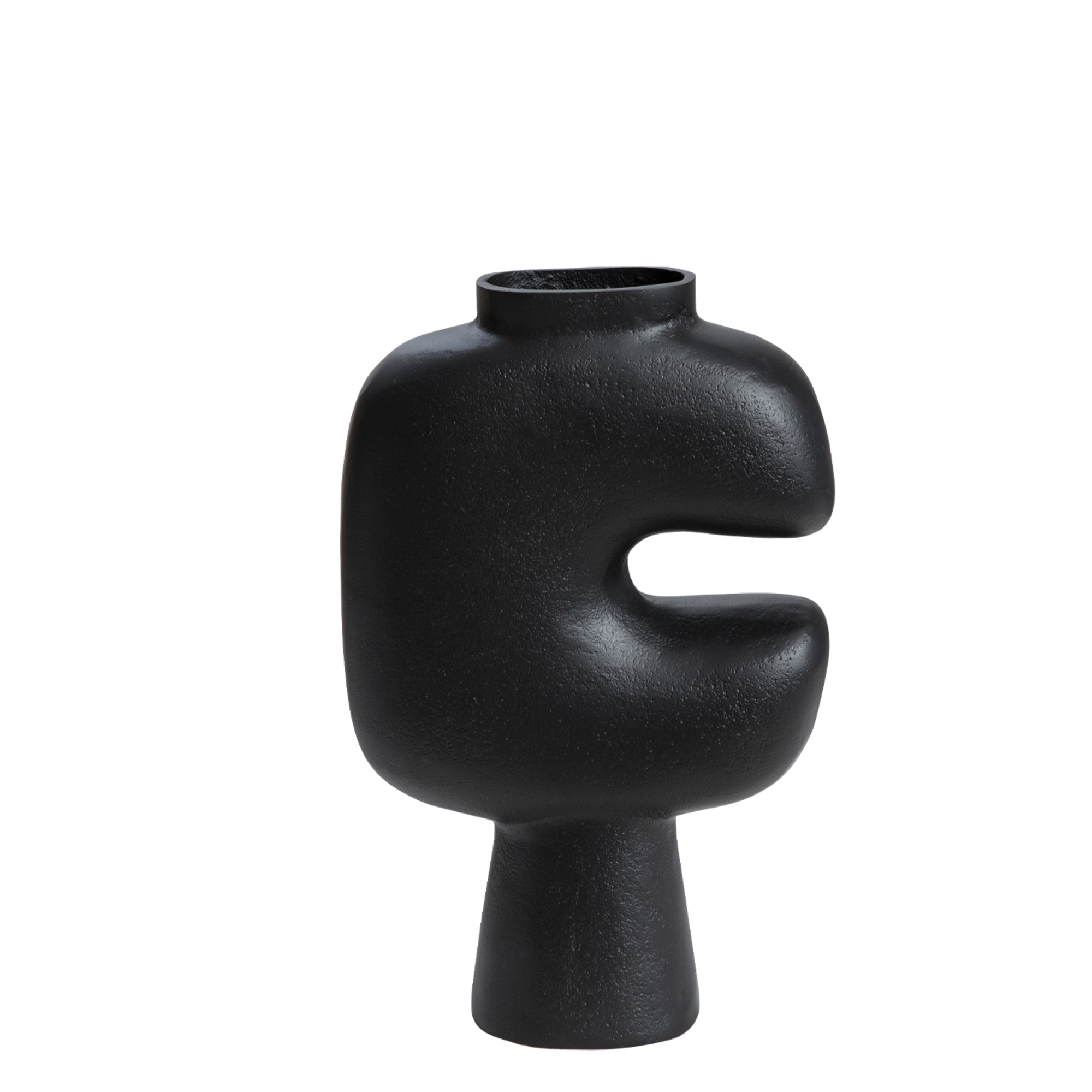 Petit vase noir en aluminium Mimosa