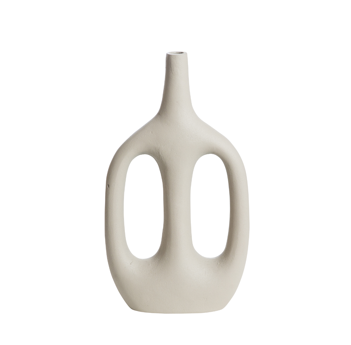 Vase soliflore beige en aluminium Pivoine