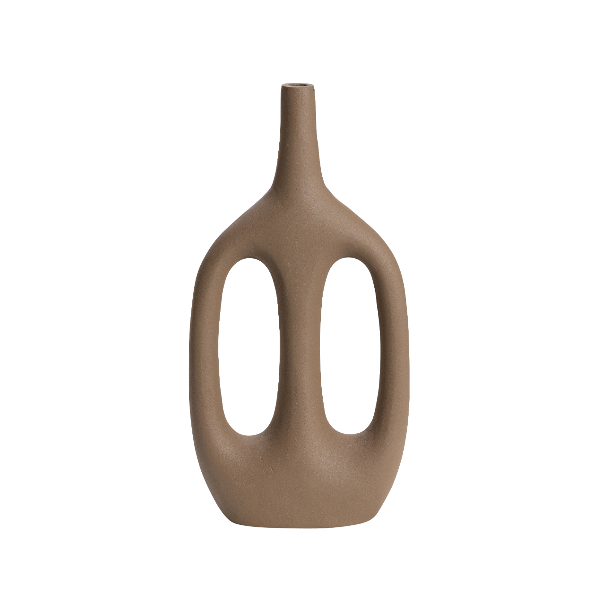 Vase soliflore marron en aluminium Pivoine