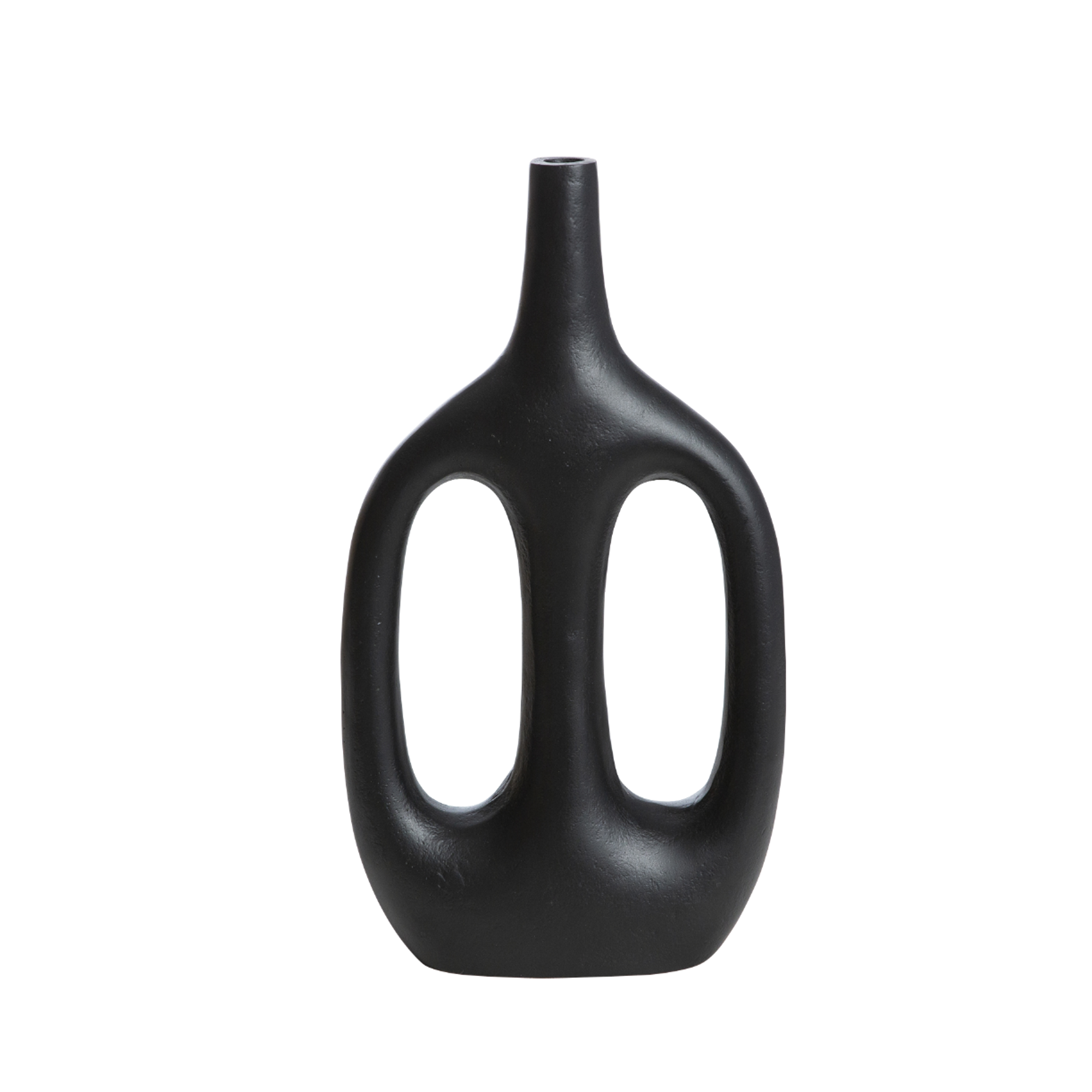 Vase soliflore noir en aluminium Pivoine