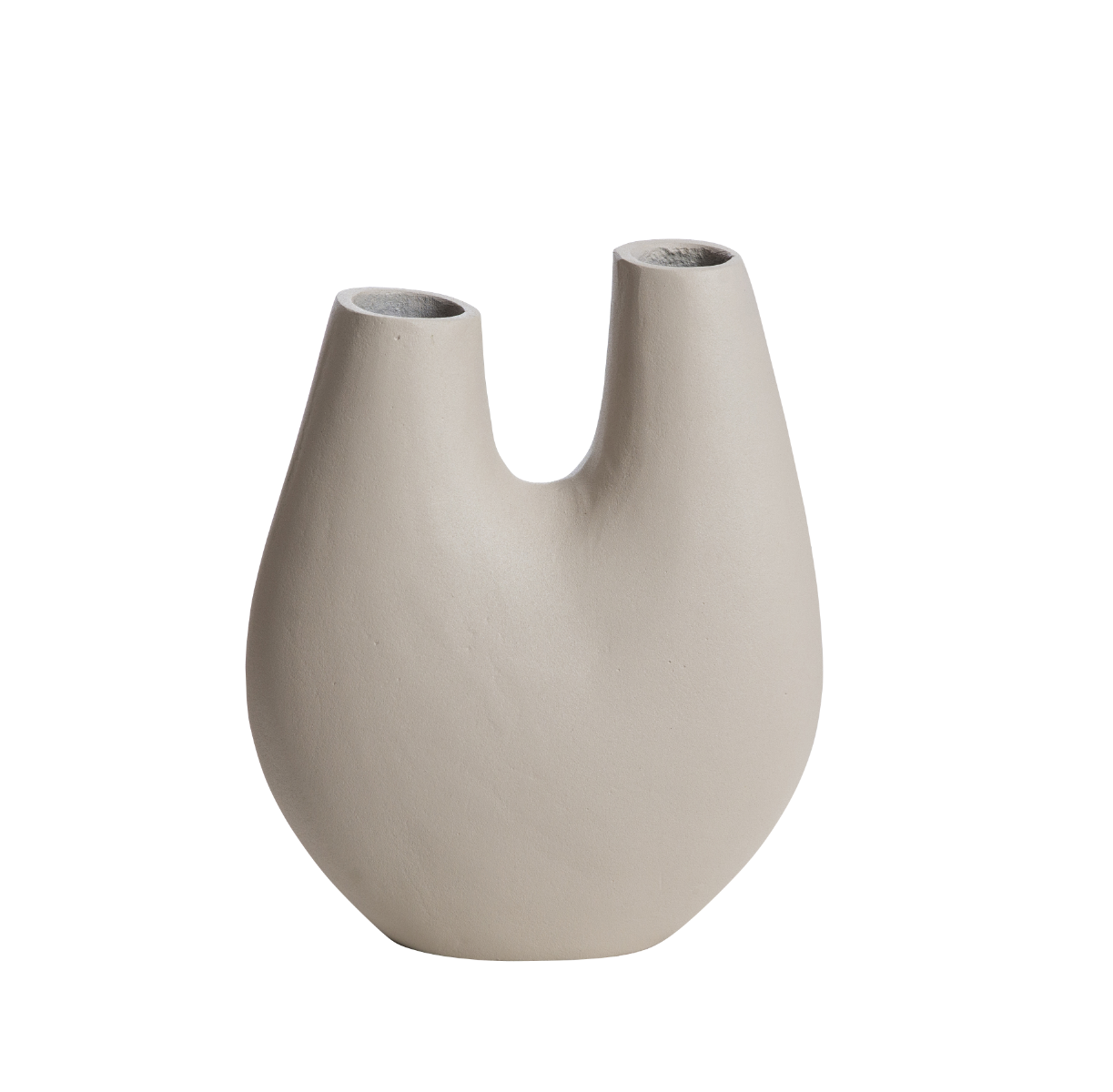 Vase beige 2 tiges en aluminium Tulipa