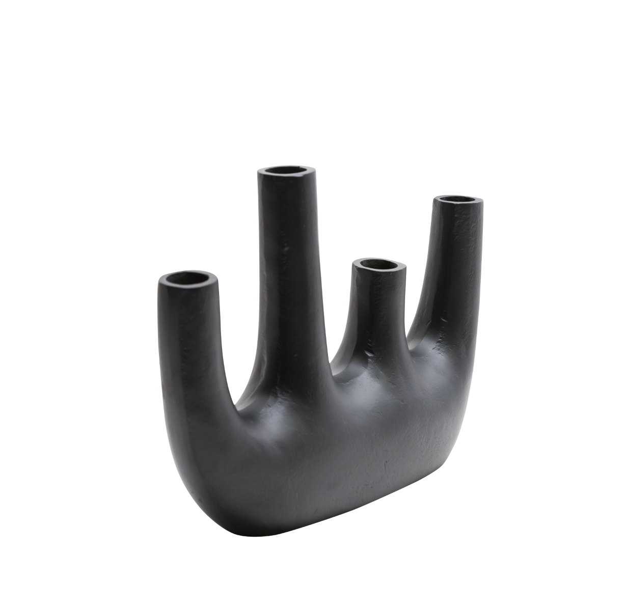 Vase noir 4 tiges en aluminium Dahlia
