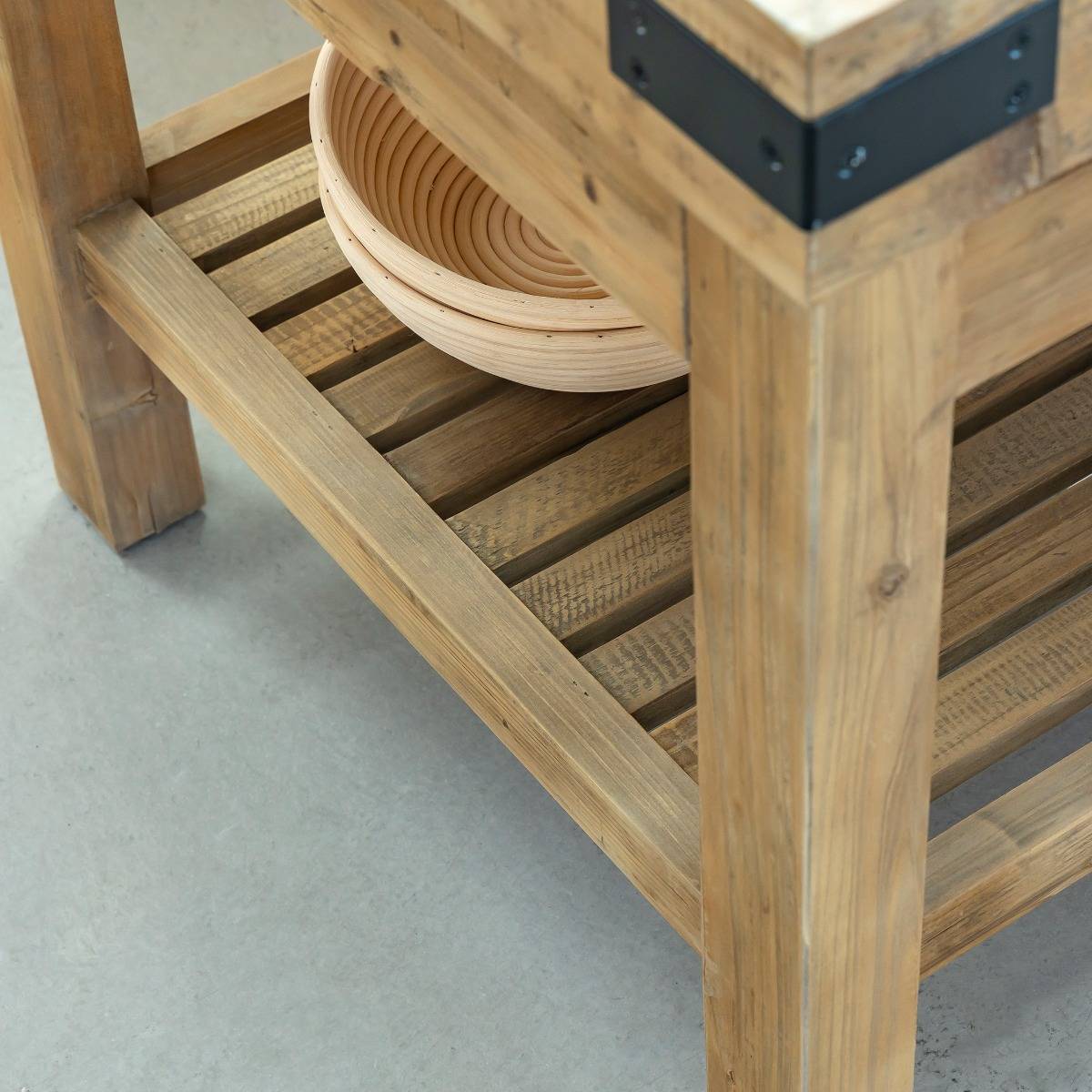 Meuble bas cuisine en bois recyclé Garance