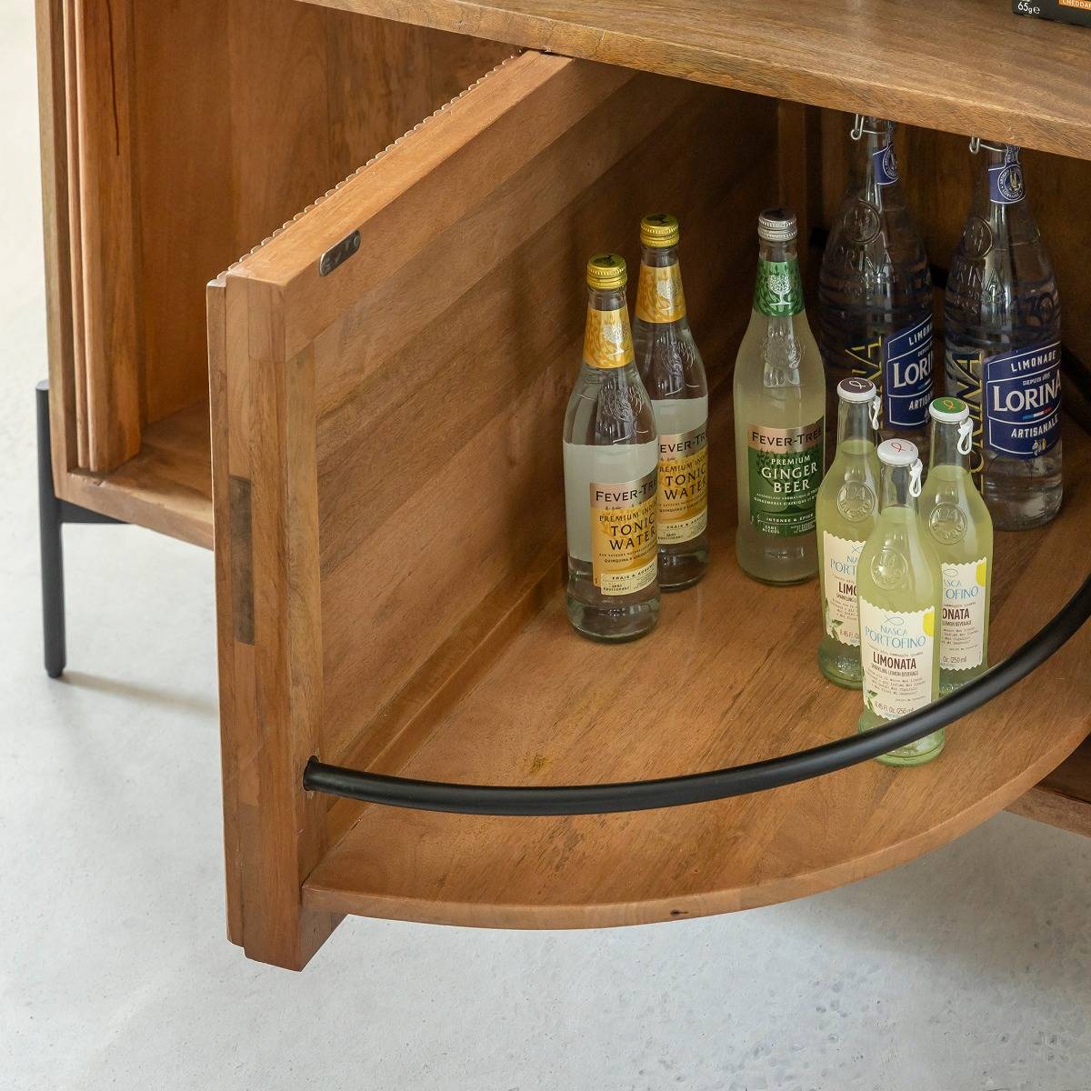 Meuble bar en bois de manguier et marbre Adler