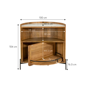 Meuble bar en bois de manguier et marbre Adler
