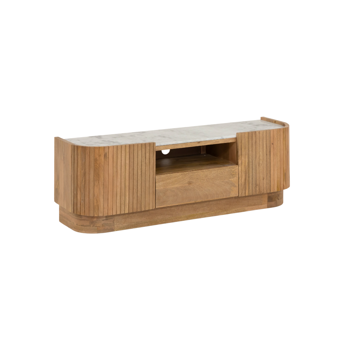 Meuble TV en bois de manguier et marbre Adler