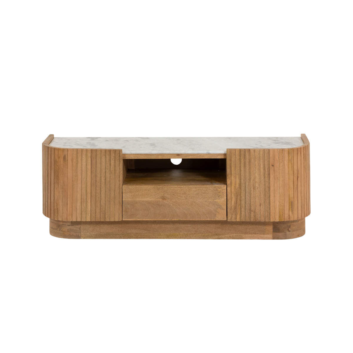 Meuble TV en bois de manguier et marbre Adler