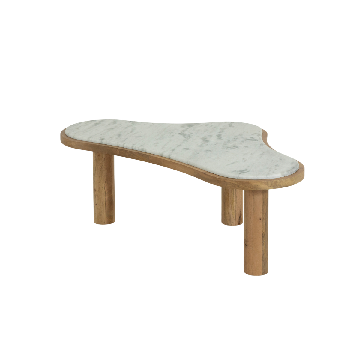 Table basse en bois de manguier et marbre Adler