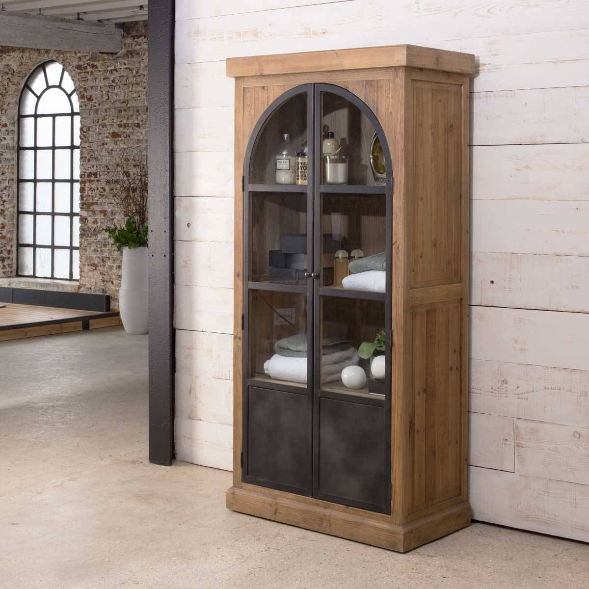 Vitrine en bois recyclé et métal Garance