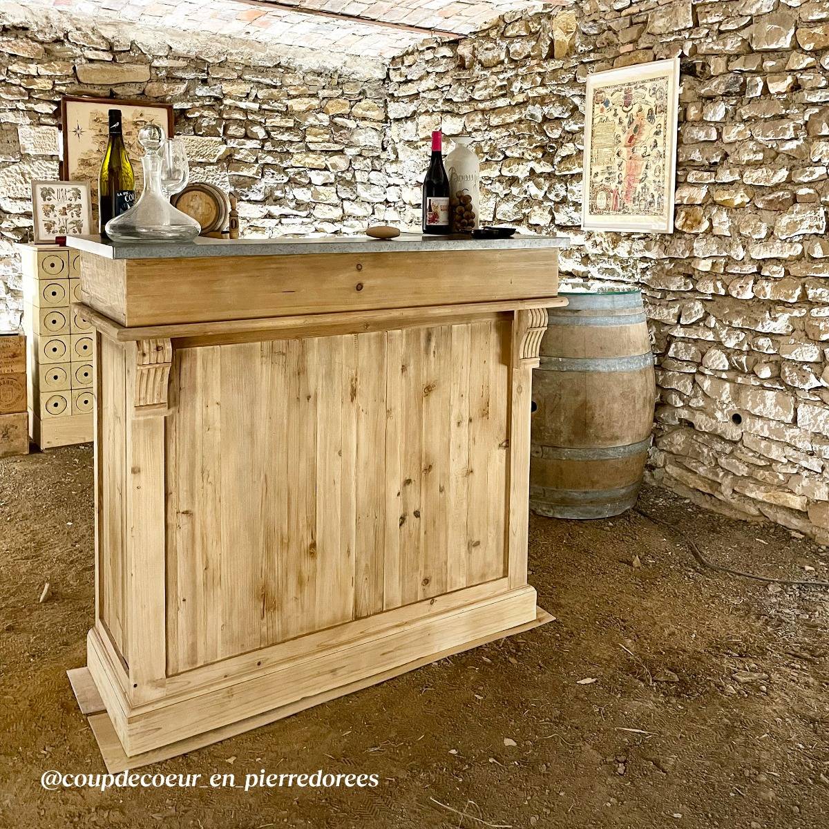 Meuble bar en bois recyclé Hortense 120cm - Made in Meubles